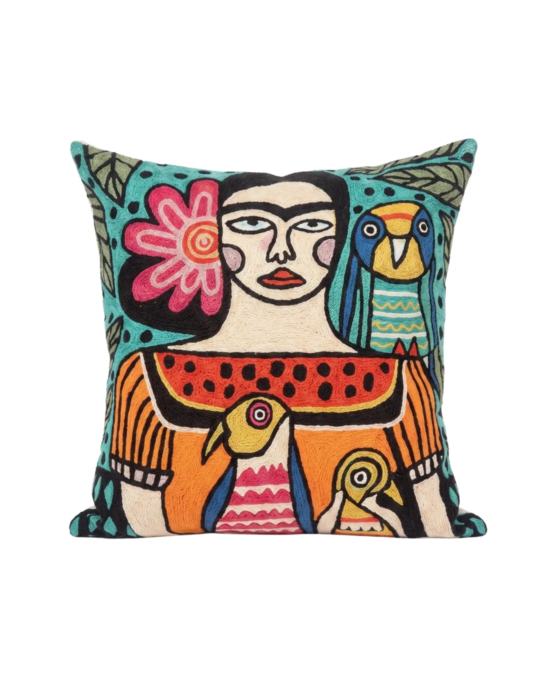 Frida Kahlo Crewel Cushion Cover - Image 3